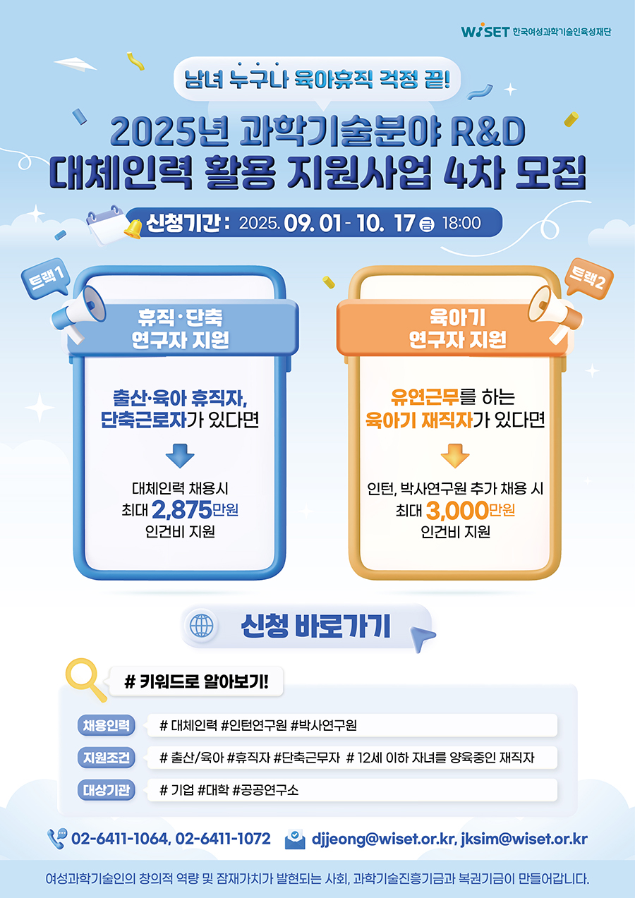 [JPG] 2025년 과학기술분야 R&D 대체인력 활용 지원사업 4차 모집 웹포스터.jpg